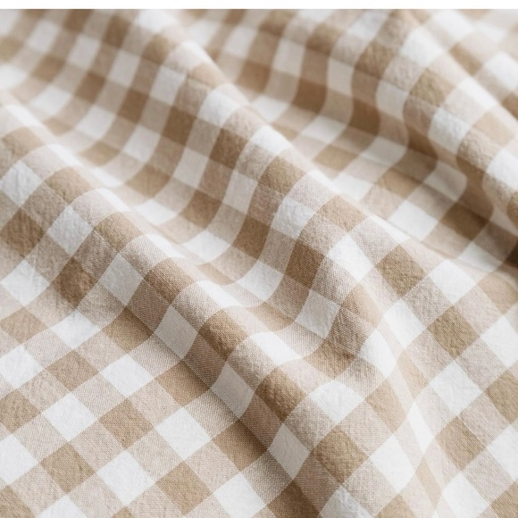 Plaid Tan Queen Bedding Set - Picture 3 of 5